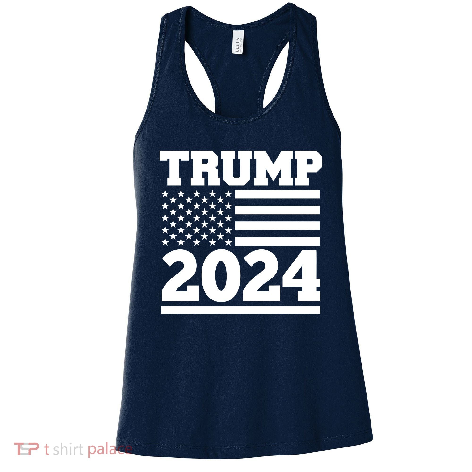 Jumbo Print Trump 2024 Usa Flag Women's Tank Top