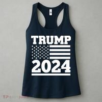 Jumbo Print Trump 2024 Usa Flag Women's Tank Top thumb 3