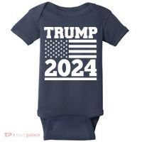 Jumbo Print Trump 2024 Usa Flag Baby Bodysuit thumb 0