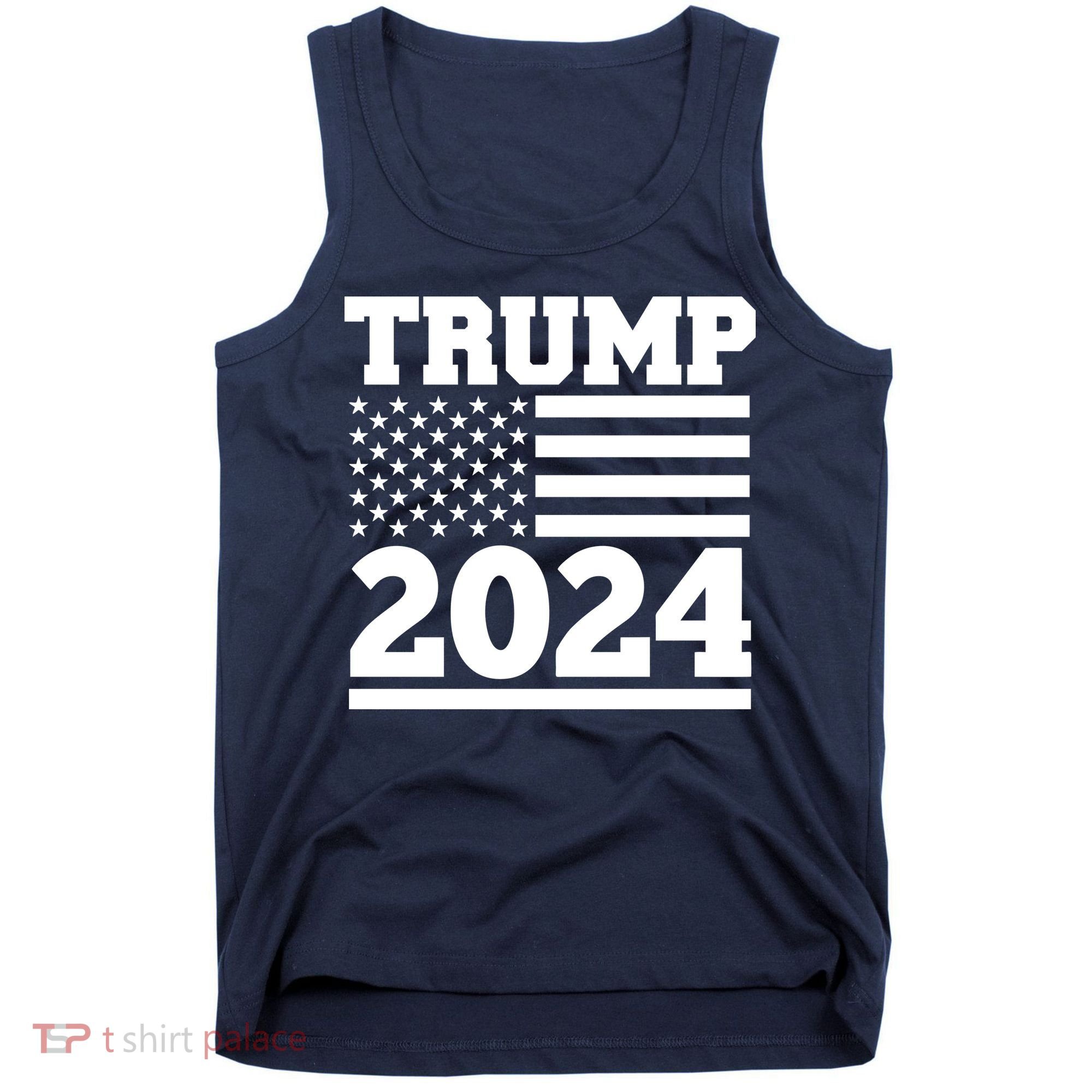 Jumbo Print Trump 2024 Usa Flag Tank Top