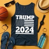 Jumbo Print Trump 2024 Usa Flag Tank Top thumb 4