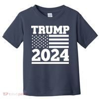 Jumbo Print Trump 2024 Usa Flag Toddler T-Shirt thumb 0