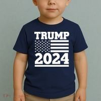 Jumbo Print Trump 2024 Usa Flag Toddler T-Shirt thumb 2