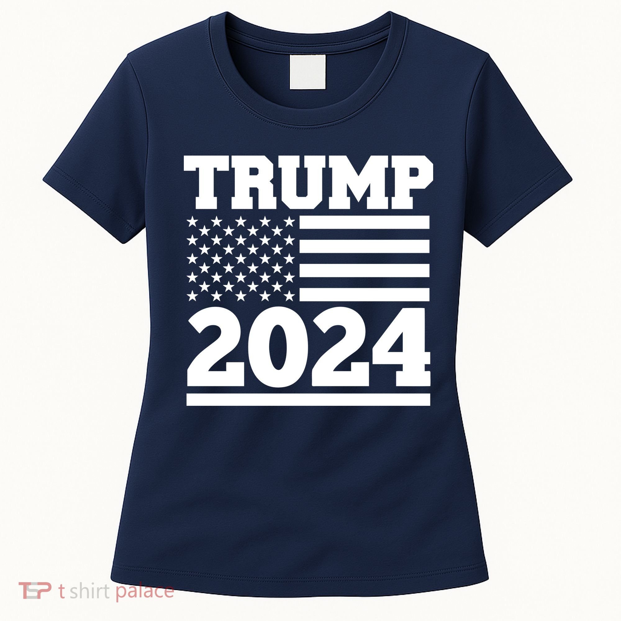 Jumbo Print Trump 2024 Usa Flag Women's T-Shirt