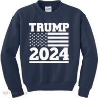 Jumbo Print Trump 2024 Usa Flag Kids Sweatshirt thumb 0
