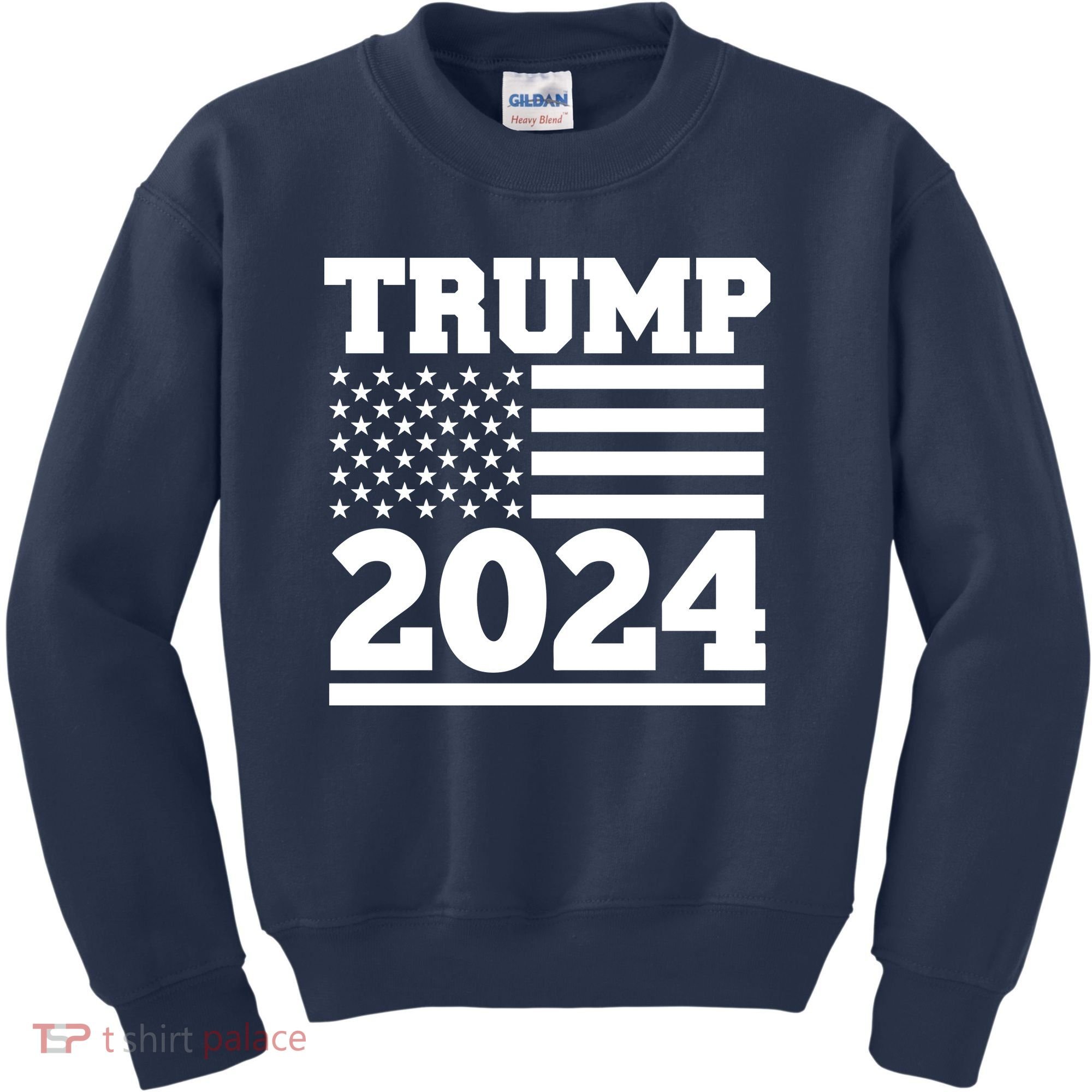 Jumbo Print Trump 2024 Usa Flag Kids Sweatshirt