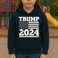 Jumbo Print Trump 2024 Usa Flag Kids Hoodie thumb 3