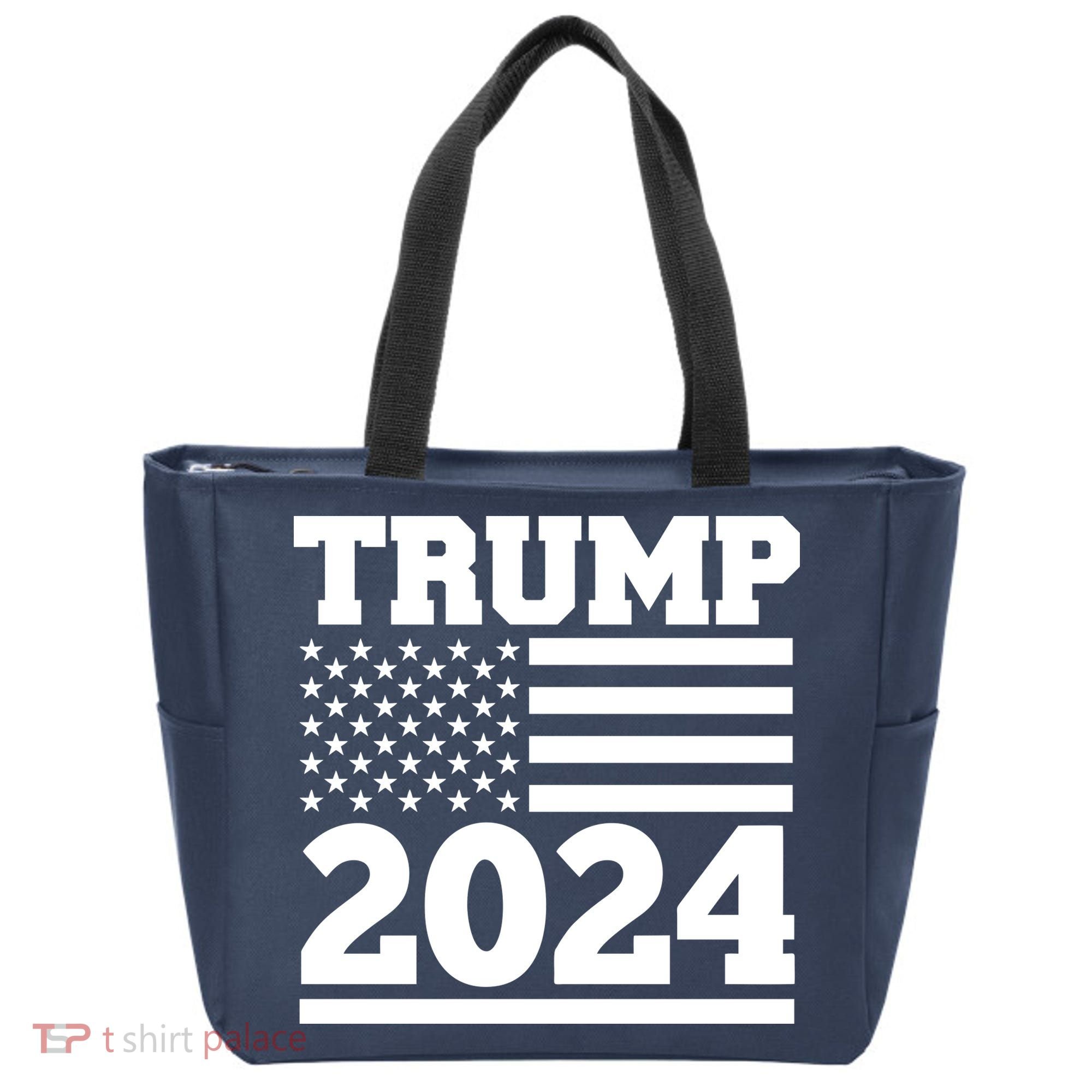 Jumbo Print Trump 2024 Usa Flag Tote Bag