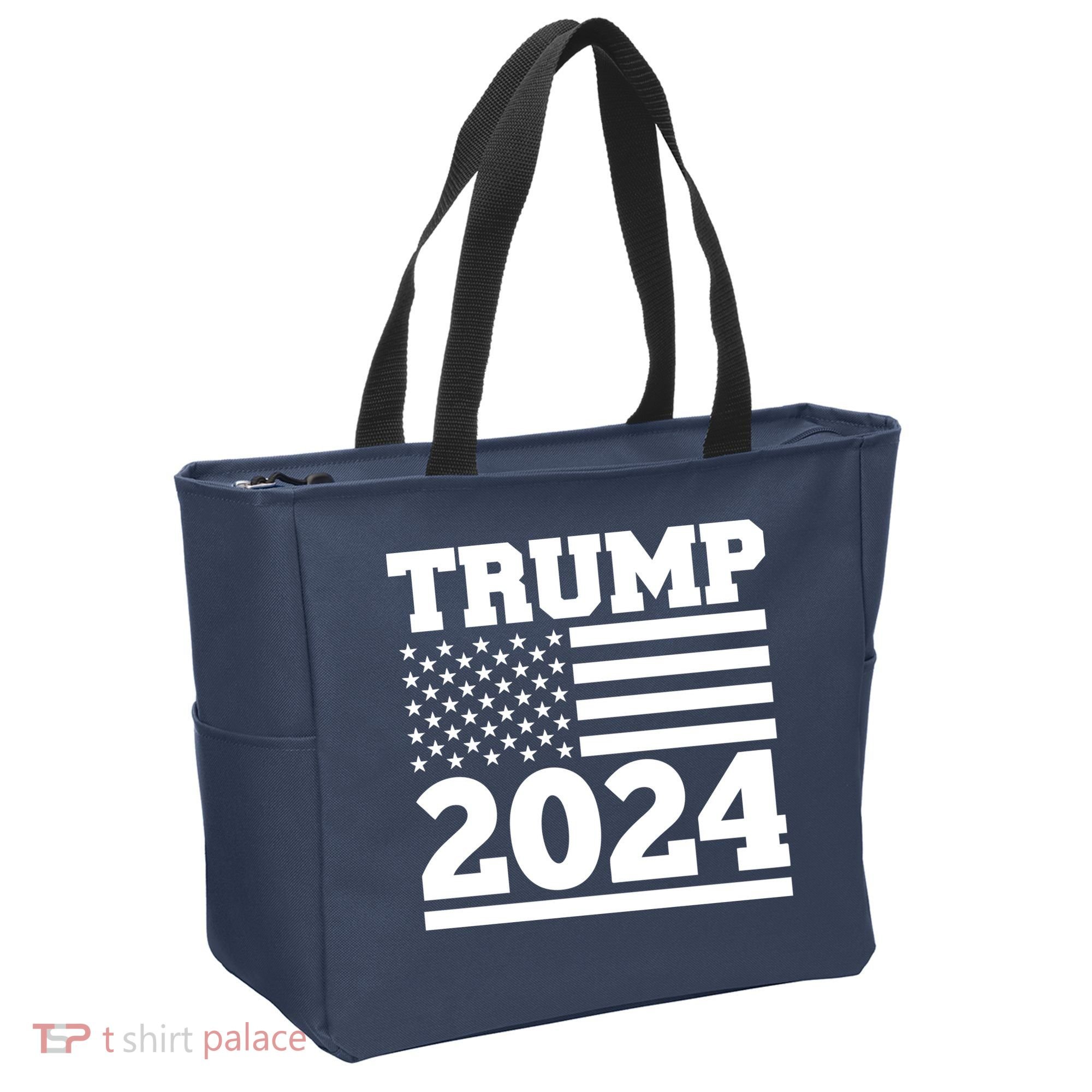 Jumbo Print Trump 2024 Usa Flag Tote Bag