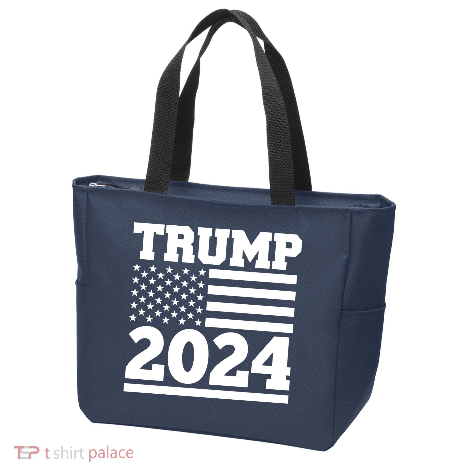 Jumbo Print Trump 2024 Usa Flag Tote Bag