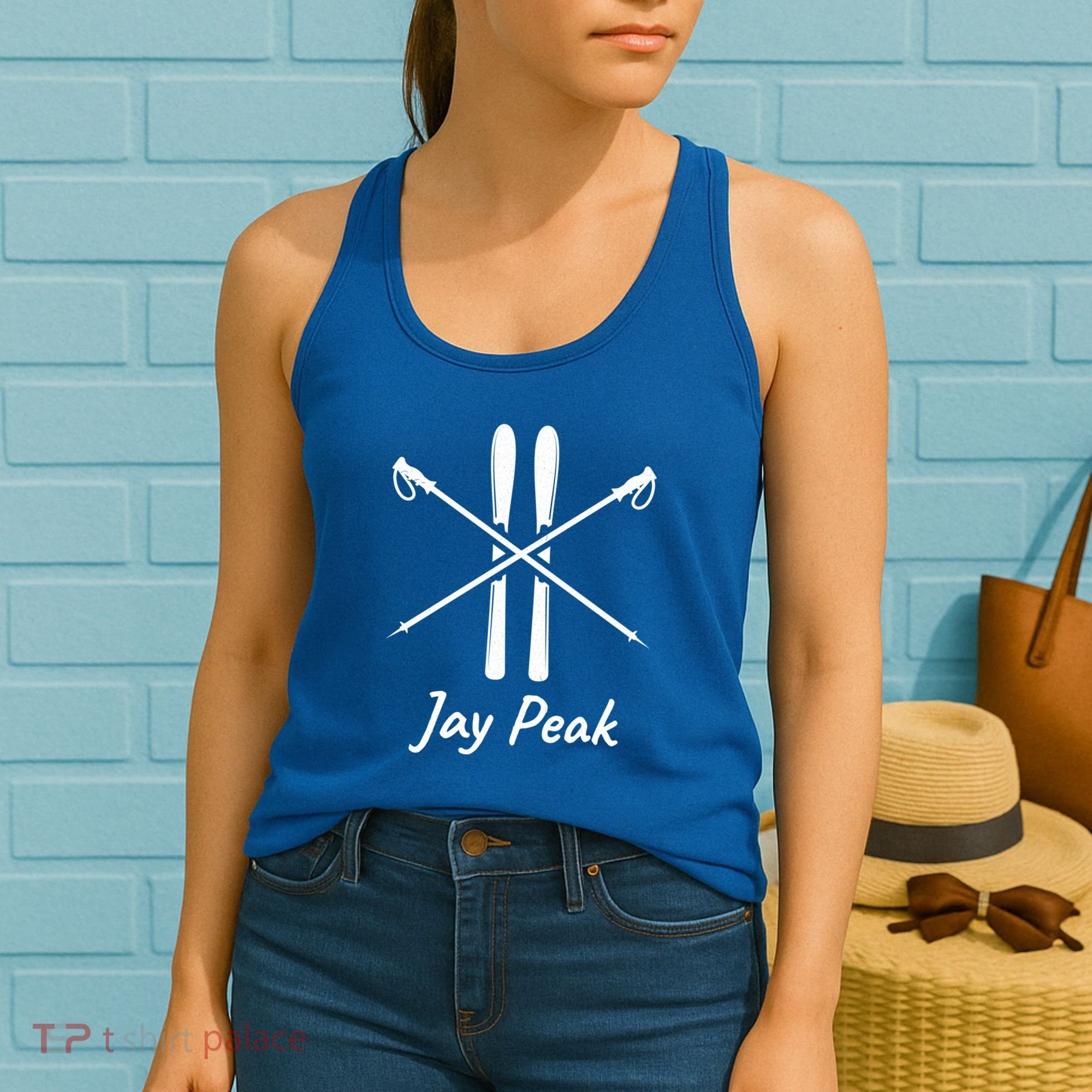Jay Peak Vermont Skiing Ski Skis Down Hill Slopes Alpine Gift Women's Tank Top