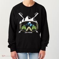 Jay Peak Vermont Skiing Skier Ski Goggles And Poles Gift Women's Sweatshirt thumb 0