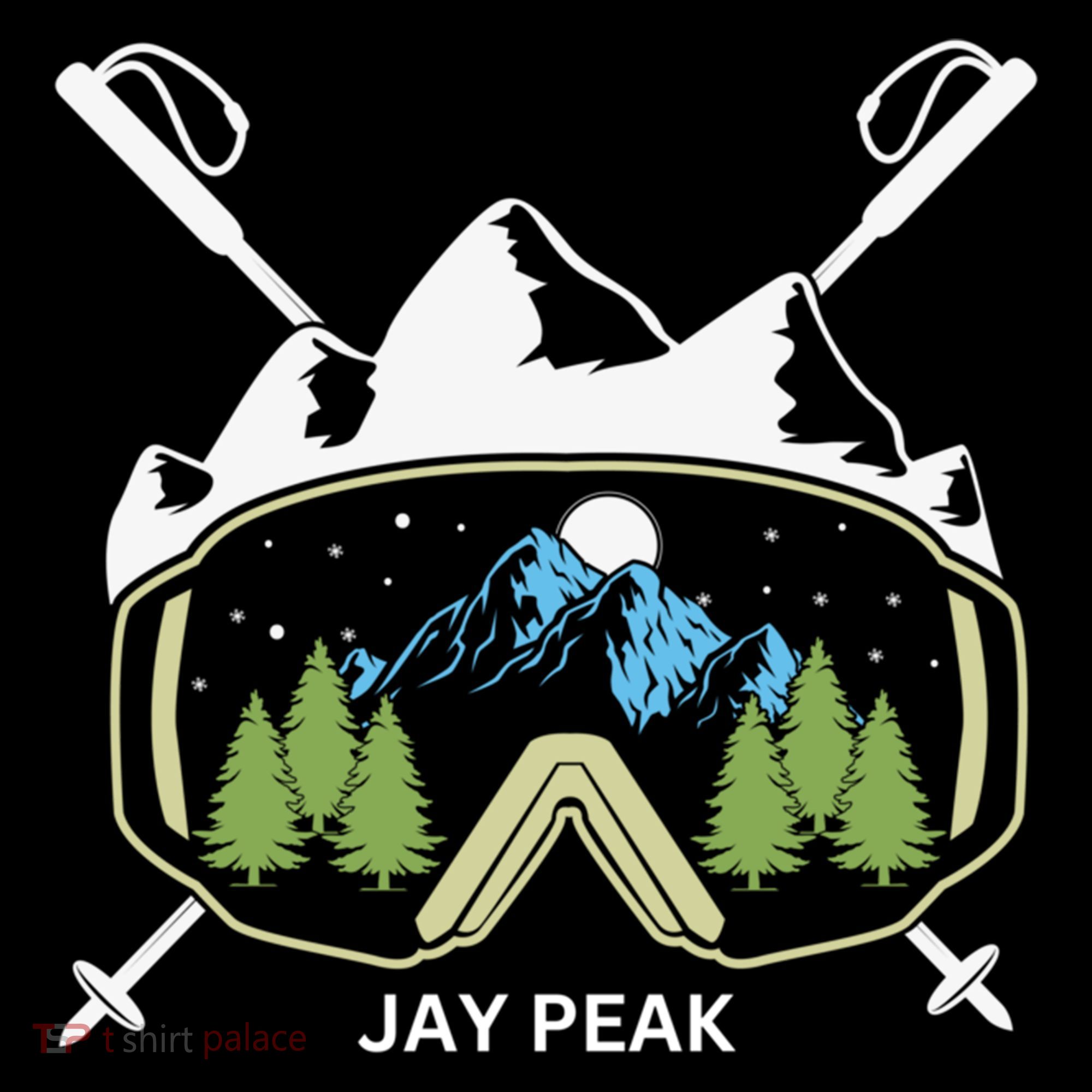 Jay Peak Vermont Skiing Skier Ski Goggles And Poles Gift Coffee Mug