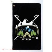 Jay Peak Vermont Skiing Skier Ski Goggles And Poles Gift Golf Towel thumb 0