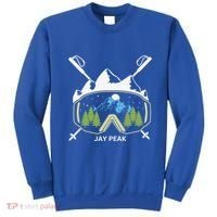 Jay Peak Vermont Skiing Skier Ski Goggles And Poles Gift Sweatshirt thumb 0