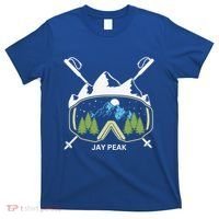 Jay Peak Vermont Skiing Skier Ski Goggles And Poles Gift T-Shirt thumb 0