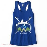 Jay Peak Vermont Skiing Skier Ski Goggles And Poles Gift Women's Tank Top thumb 0