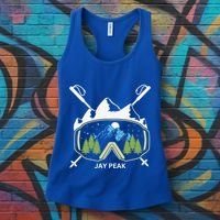 Jay Peak Vermont Skiing Skier Ski Goggles And Poles Gift Women's Tank Top thumb 3