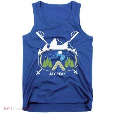 Jay Peak Vermont Skiing Skier Ski Goggles And Poles Gift Tank Top