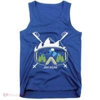 Jay Peak Vermont Skiing Skier Ski Goggles And Poles Gift Tank Top thumb 0