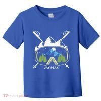 Jay Peak Vermont Skiing Skier Ski Goggles And Poles Gift Toddler T-Shirt thumb 0