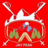 Jay Peak Vermont Skiing Skier Ski Goggles And Poles Gift Santa Hat thumb 1