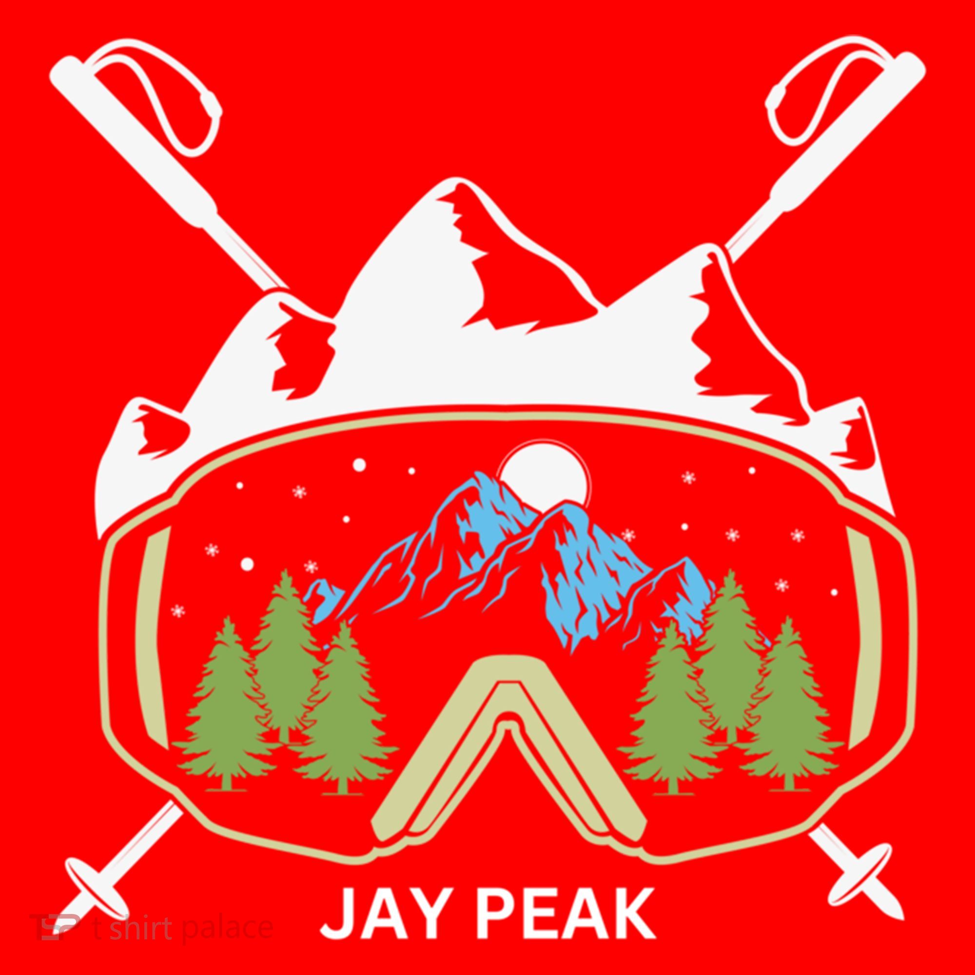 Jay Peak Vermont Skiing Skier Ski Goggles And Poles Gift Santa Hat