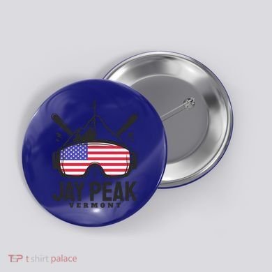 Jay Peak Vermont Usa Ski Retro Skiing Funny Gift Button