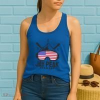 Jay Peak Vermont Usa Ski Retro Skiing Funny Gift Women's Tank Top thumb 2