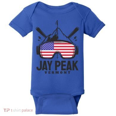Jay Peak Vermont Usa Ski Retro Skiing Funny Gift Baby Bodysuit