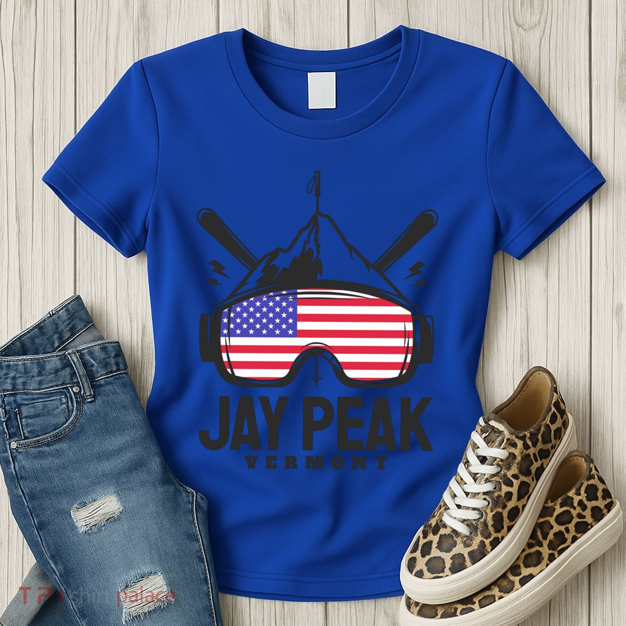 Jay Peak Vermont Usa Ski Retro Skiing Funny Gift Women's T-Shirt