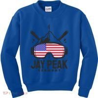 Jay Peak Vermont Usa Ski Retro Skiing Funny Gift Kids Sweatshirt thumb 0