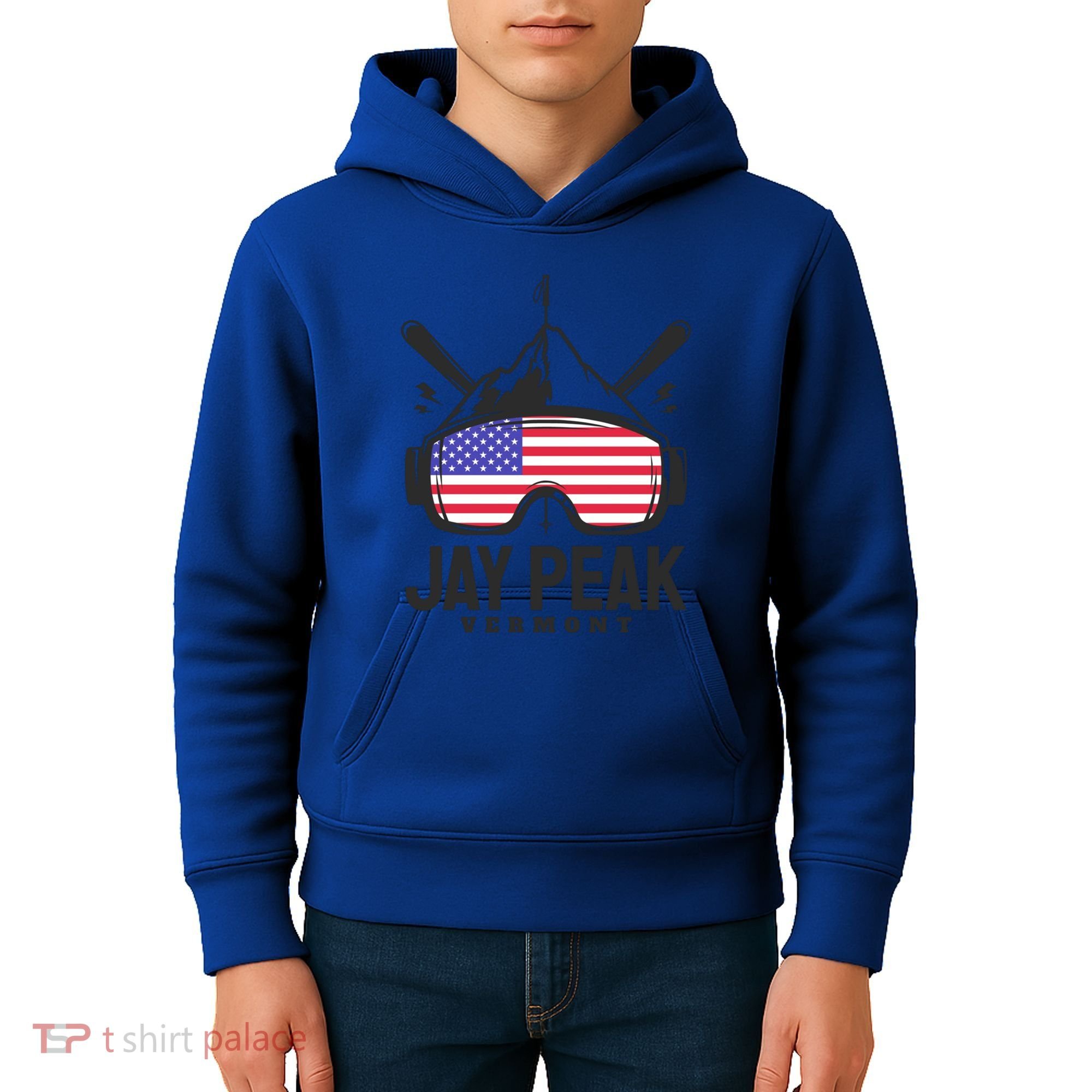 Jay Peak Vermont Usa Ski Retro Skiing Funny Gift Kids Hoodie