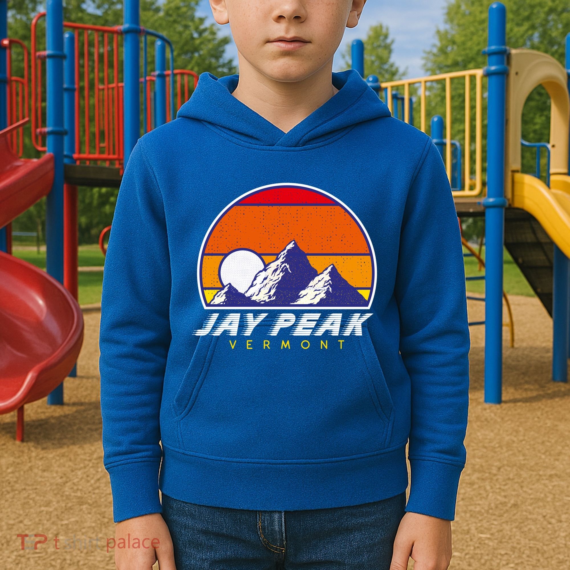 Jay Peak Vermont Usa Ski Resort 1980s Retro Cool Gift Kids Hoodie