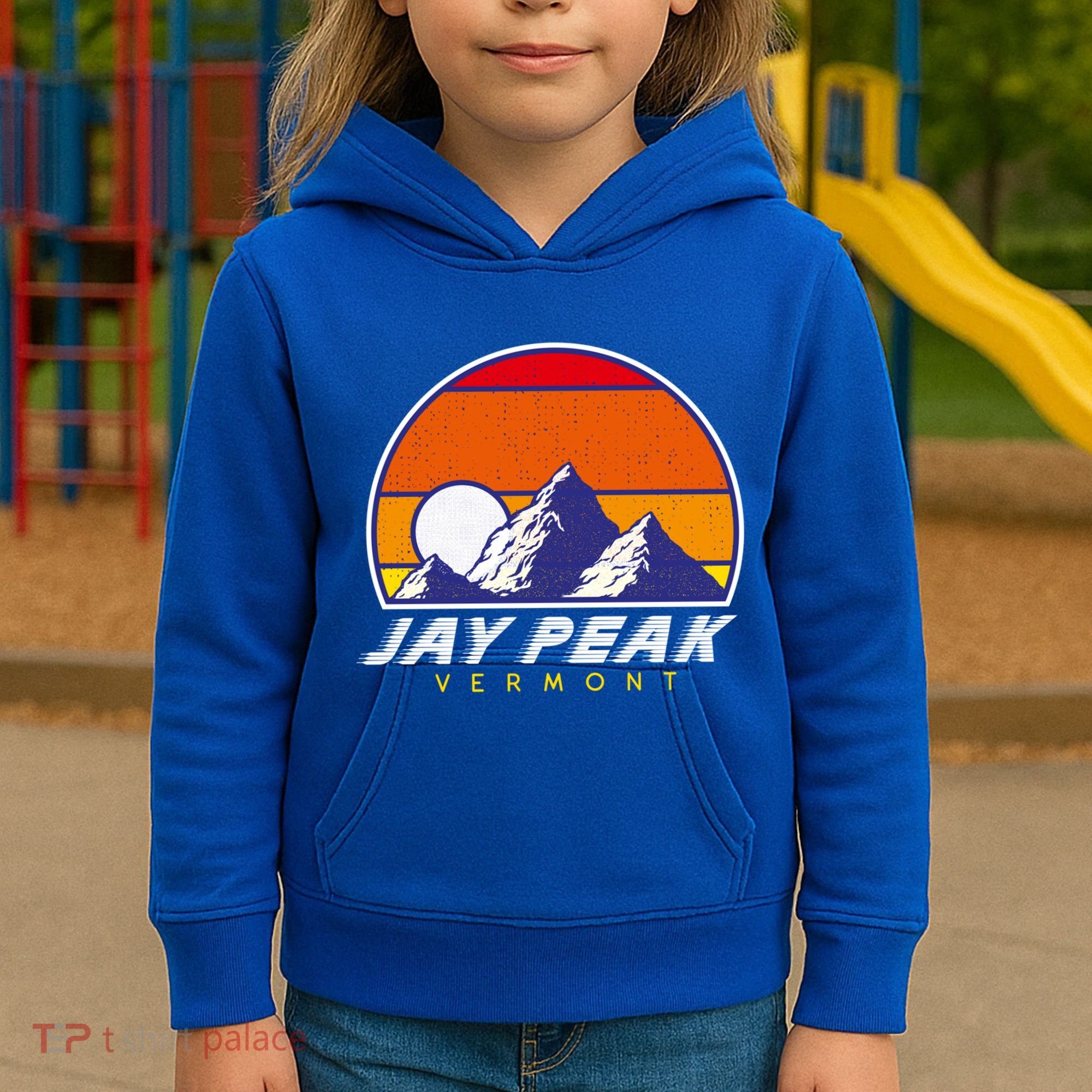 Jay Peak Vermont Usa Ski Resort 1980s Retro Cool Gift Kids Hoodie