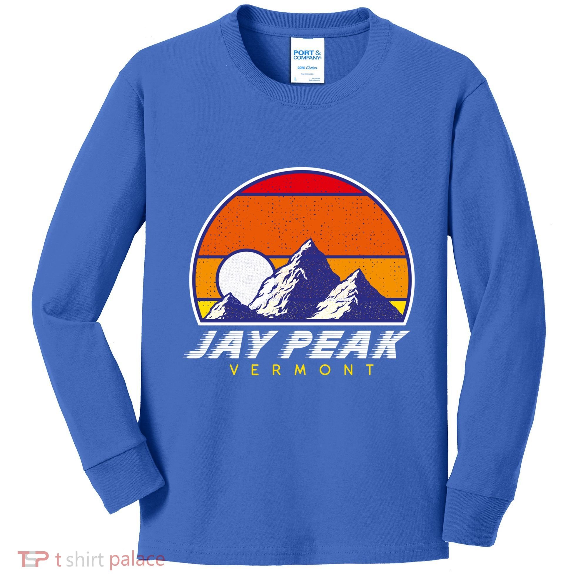 Jay Peak Vermont Usa Ski Resort 1980s Retro Cool Gift Kids Long Sleeve Shirt