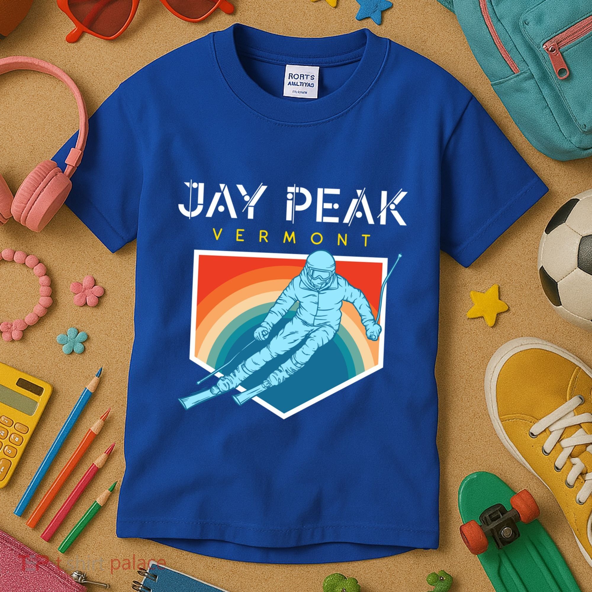 Jay Peak Vermont Usa Ski Resort 1980s Retro Funny Gift Kids T-Shirt