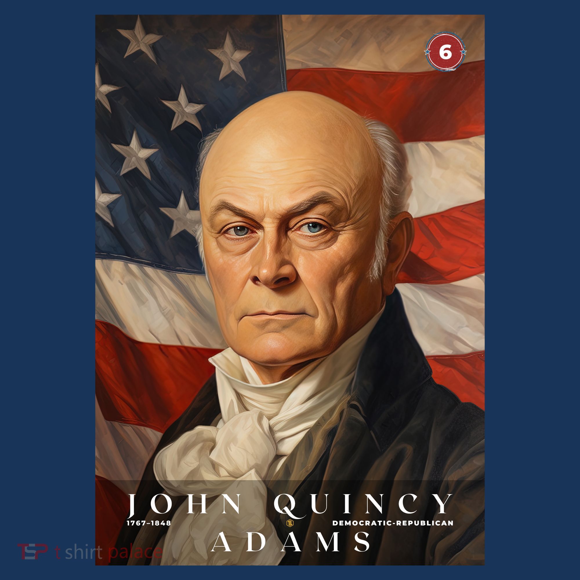 John Quincy Adams 6th President Of The United States Portrait T-Shirt