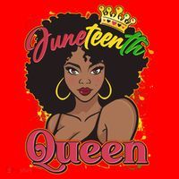 Juneteenth Queen Black African American Woman Afro Santa Hat thumb 1