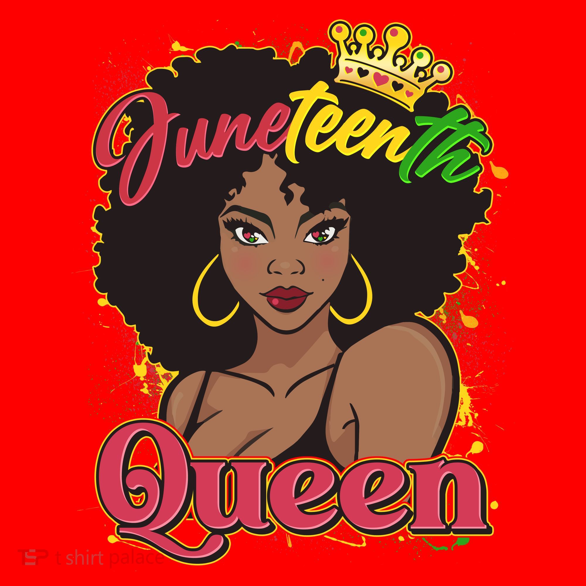Juneteenth Queen Black African American Woman Afro Santa Hat