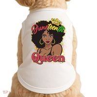 Juneteenth Queen Black African American Woman Afro Doggie Tank thumb 0