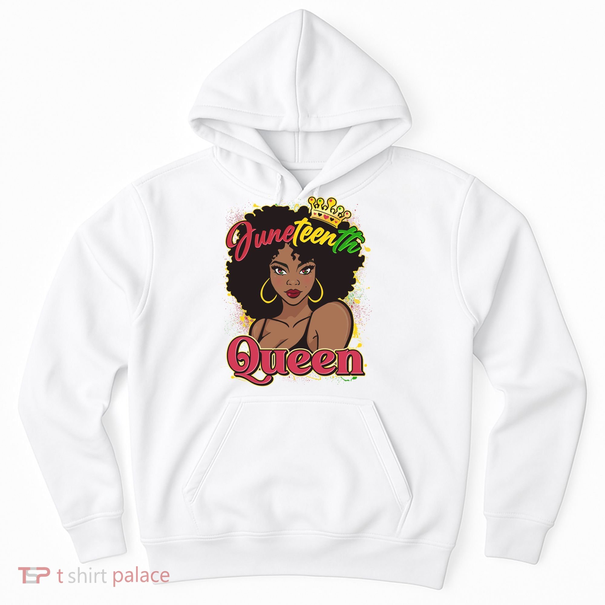 Juneteenth Queen Black African American Woman Afro Hoodie