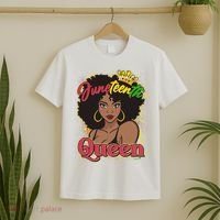 Juneteenth Queen Black African American Woman Afro T-Shirt thumb 2