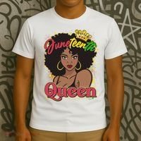 Juneteenth Queen Black African American Woman Afro T-Shirt thumb 3