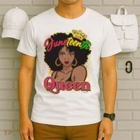 Juneteenth Queen Black African American Woman Afro T-Shirt thumb 6