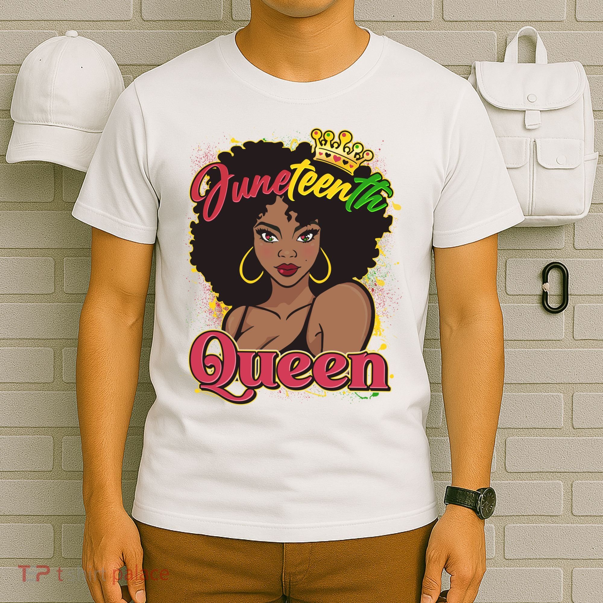 Juneteenth Queen Black African American Woman Afro T-Shirt