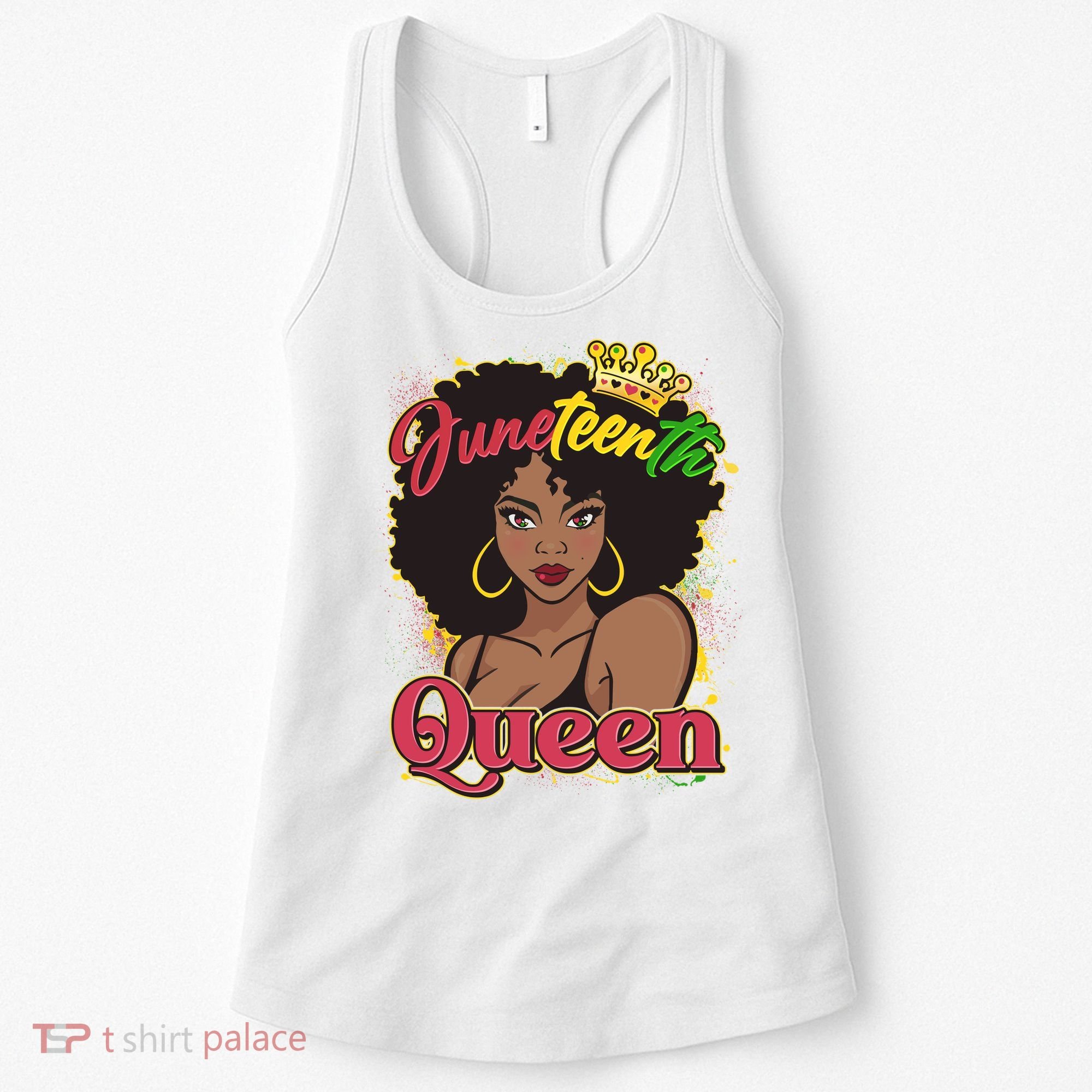 Juneteenth Queen Black African American Woman Afro Women's Tank Top