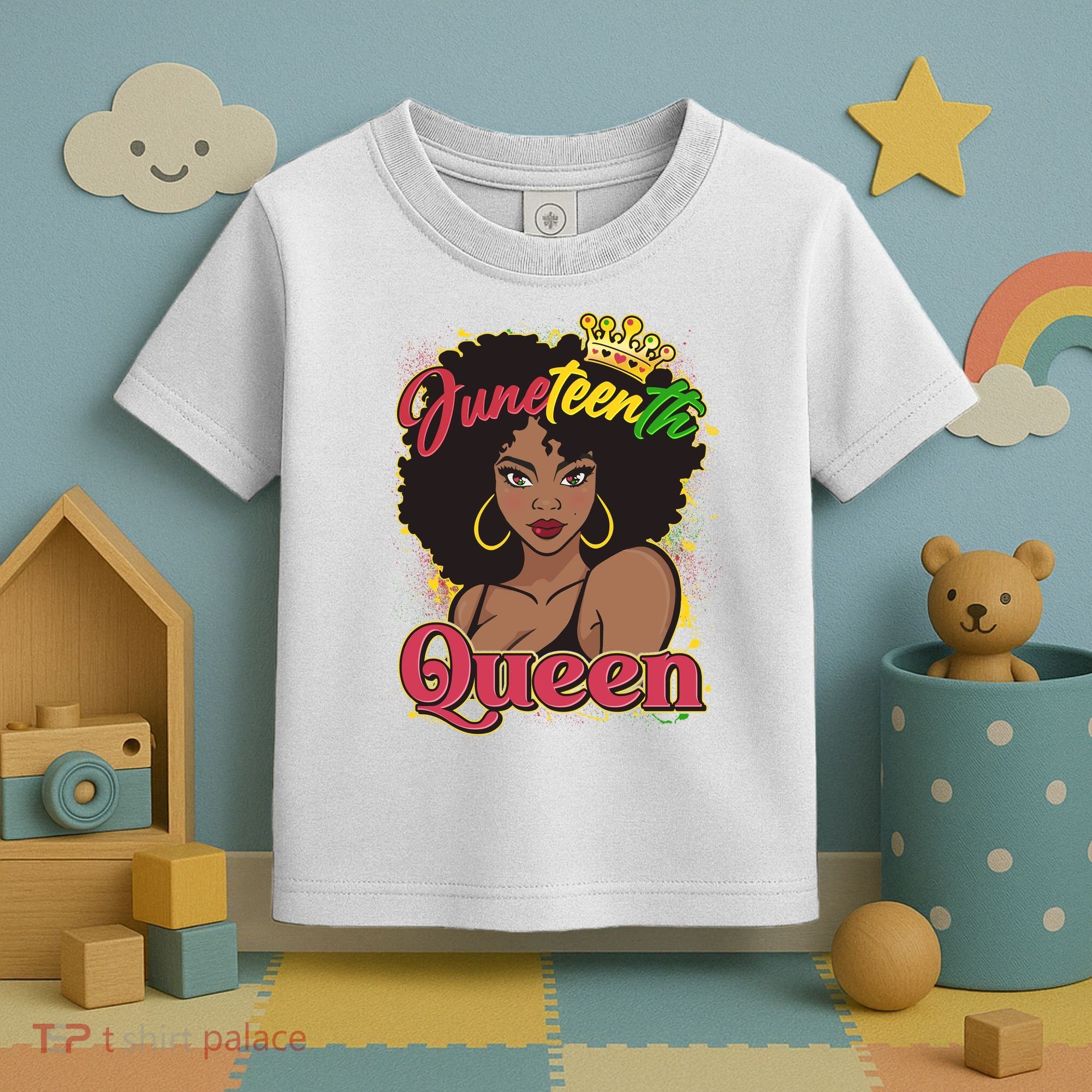 Juneteenth Queen Black African American Woman Afro Toddler T-Shirt