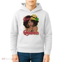 Juneteenth Queen Black African American Woman Afro Kids Hoodie thumb 4