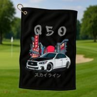 Jdm Q50 Car Lover Enthusiast Skyline Golf Towel thumb 1